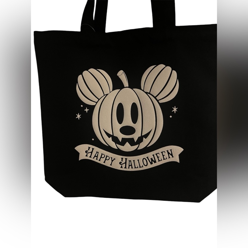 Glow in the dark Halloween Mickey pumpkin head tote bag NWT